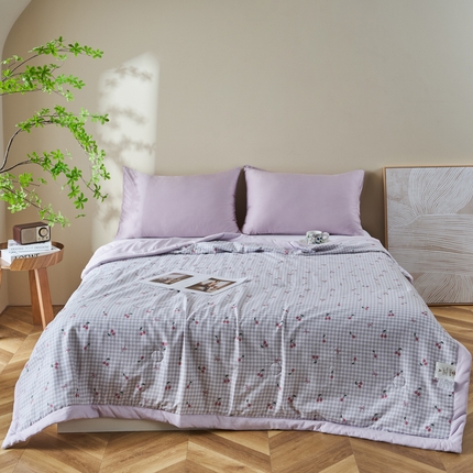 91家纺网 家纺一手货源 找家纺 森林人 2025新款A类针织棉大豆夏凉被 樱桃