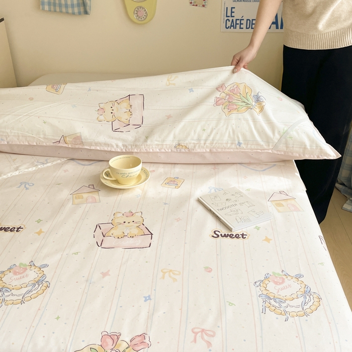 91家纺网 家纺一手货源 找家纺 Sweet dreams甜梦 2025新款全棉小清新卡通一体式旅行酒店睡袋 花花小象