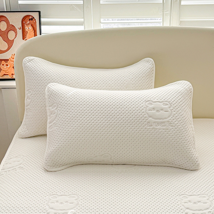 91家纺网 家纺一手货源 找家纺 喜居 2025新款幸运多-夹棉床笠系列 幸运多-米白