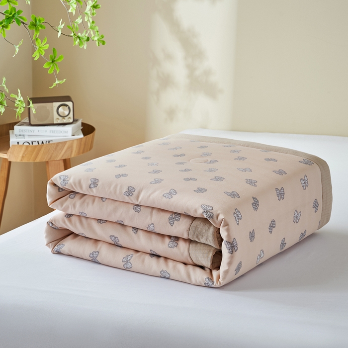 91家纺网 家纺一手货源 找家纺 森林人 2025新款A类针织棉大豆夏凉被 宛然