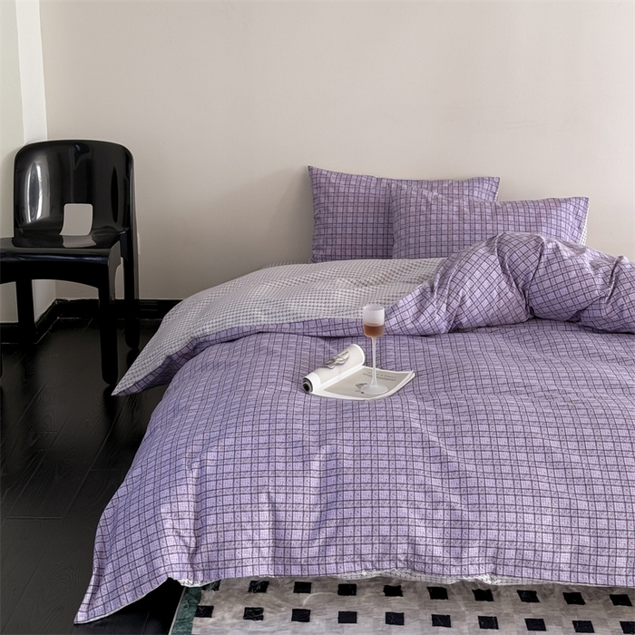 91家纺网 家纺一手货源 找家纺 窝米 2025新款全棉新品13370四件套 简约休闲风系列（悦溪、几何乐园） 香绮