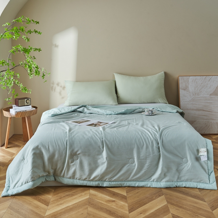 91家纺网 家纺一手货源 找家纺 森林人 2025新款A类针织棉大豆夏凉被 欢乐