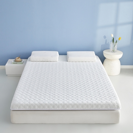 91家纺网 家纺一手货源 找家纺 祁恋婷家居 2025新款A类牛奶丝棉花抗压床垫【床垫遮盖物】 单边四菱格白