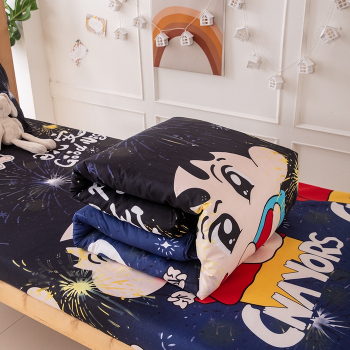 91家纺网 家纺一手货源 找家纺 乐居坊  2025新款柔软亲肤印花四件套宿舍床 星光闪耀