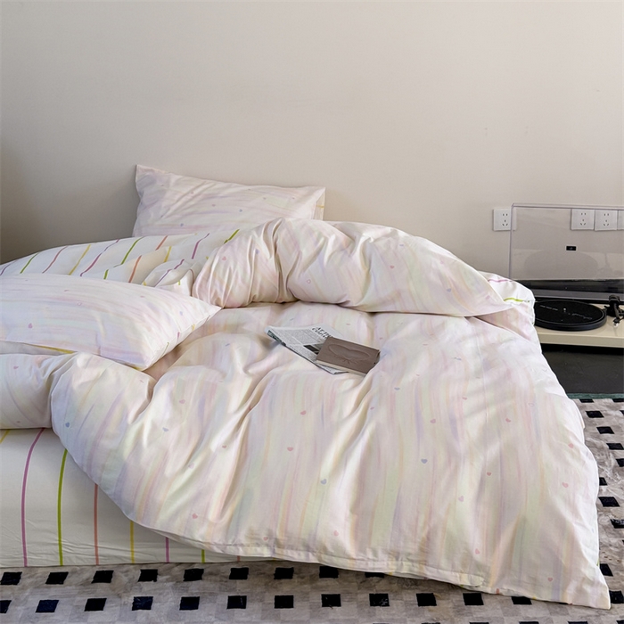 91家纺网 家纺一手货源 找家纺 窝米 2025新款全棉新品13370四件套 简约休闲风系列（悦溪、几何乐园） 流砂