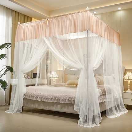 91家纺网 家纺一手货源 找家纺 （总）海虹蚊帐 2025新款2505款一体防尘顶落地宫廷蚊帐