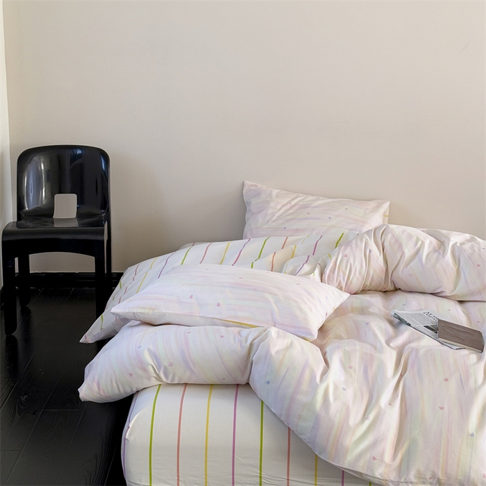 91家纺网 家纺一手货源 找家纺 窝米 2025新款全棉新品13370四件套 简约休闲风系列（悦溪、几何乐园） 流砂