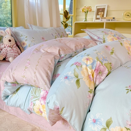 91家纺网 家纺一手货源 找家纺 （总）朵安 2025新款全棉斜纹喷气12868三件套四件套