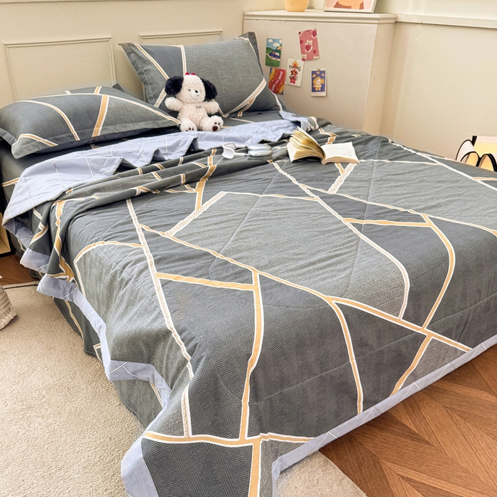 91家纺网 家纺一手货源 找家纺 棉造家居 2025新款春夏全棉纯棉印花夏被夏凉被空调被 时尚拼图