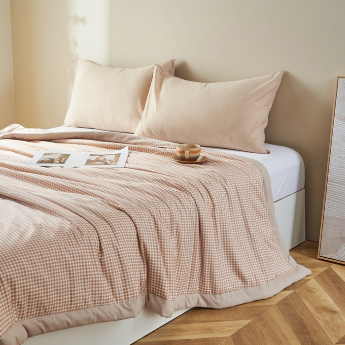 91家纺网 家纺一手货源 找家纺 森林人 2025新款A类针织棉大豆夏凉被 初遇