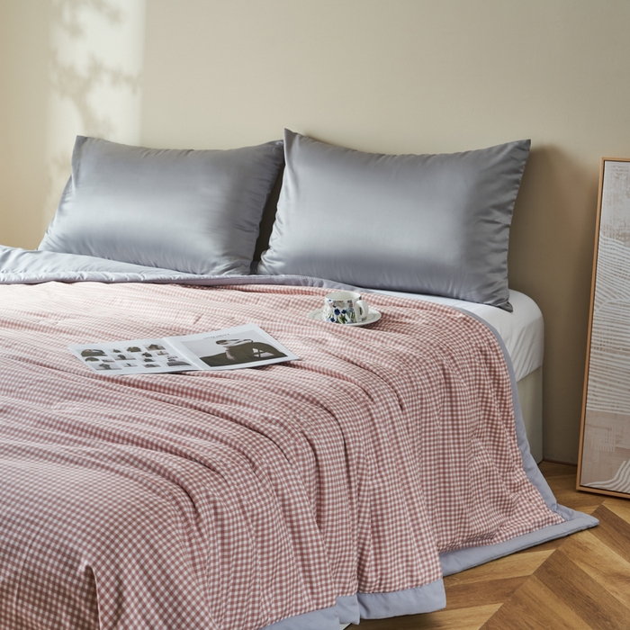 91家纺网 家纺一手货源 找家纺 森林人 2025新款A类针织棉大豆夏凉被 秋田