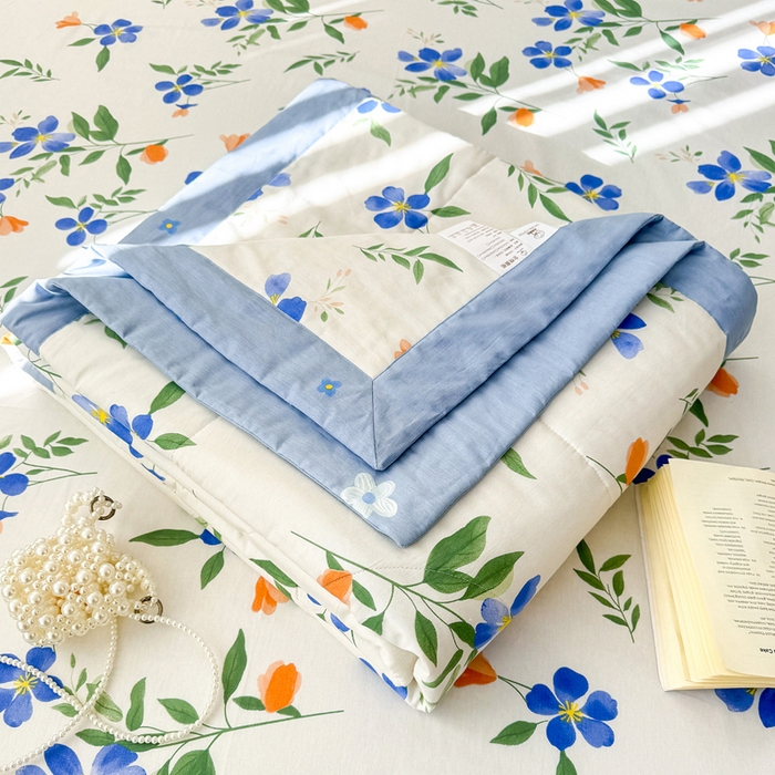 91家纺网 家纺一手货源 找家纺 棉造家居 2025新款春夏全棉纯棉印花夏被夏凉被空调被 清风