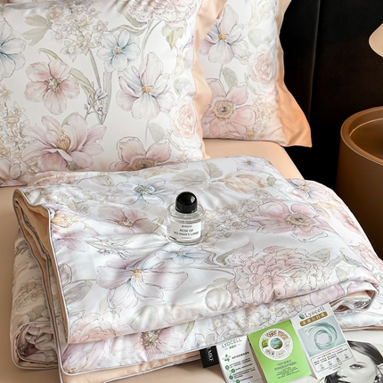 91家纺网 家纺一手货源 找家纺 （总）蓝米卡夫  2025新品-50支天丝莱赛尔数码印花-夏被四件套