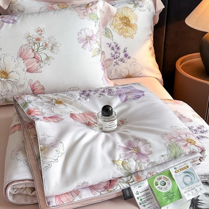 91家纺网 家纺一手货源 找家纺 （总）蓝米卡夫  2025新品-50支天丝莱赛尔数码印花-夏被四件套