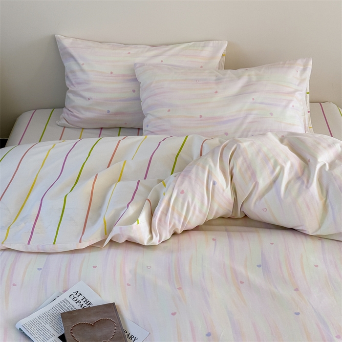 91家纺网 家纺一手货源 找家纺 窝米 2025新款全棉新品13370四件套 简约休闲风系列（悦溪、几何乐园） 流砂