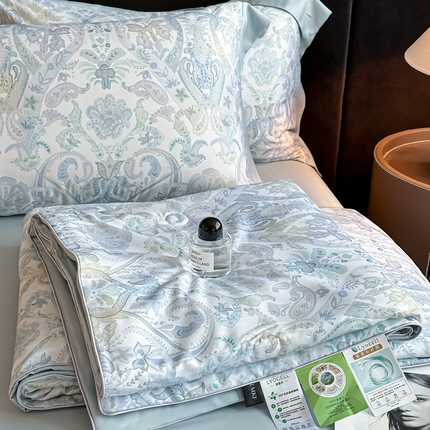 91家纺网 家纺一手货源 找家纺 （总）蓝米卡夫  2025新品-50支天丝莱赛尔数码印花-夏被四件套