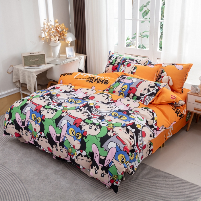 91家纺网 家纺一手货源 找家纺 乐居坊  2025新款柔软亲肤印花四件套大床图 天天开心