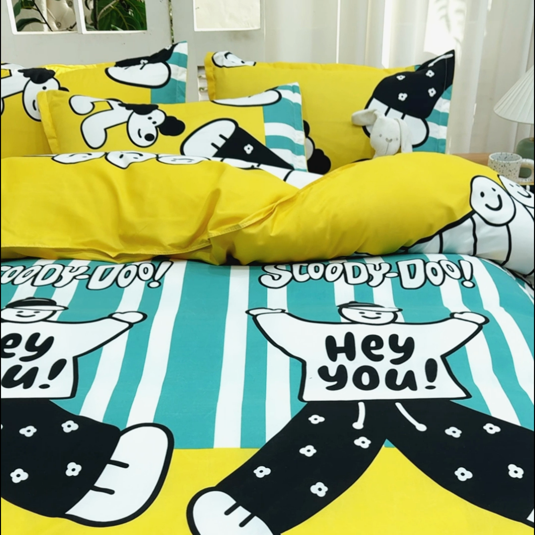 91家纺网 家纺一手货源 找家纺 乐居坊  2025新款柔软亲肤印花四件套大床图 幸运儿