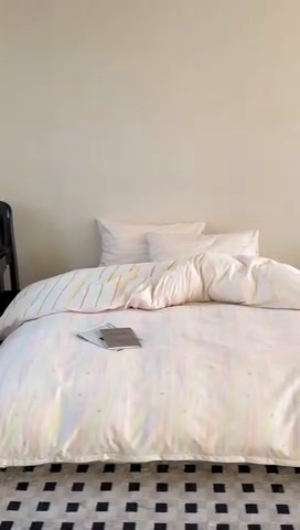 91家纺网 家纺一手货源 找家纺 窝米 2025新款全棉新品13370四件套 简约休闲风系列（悦溪、几何乐园） 流砂