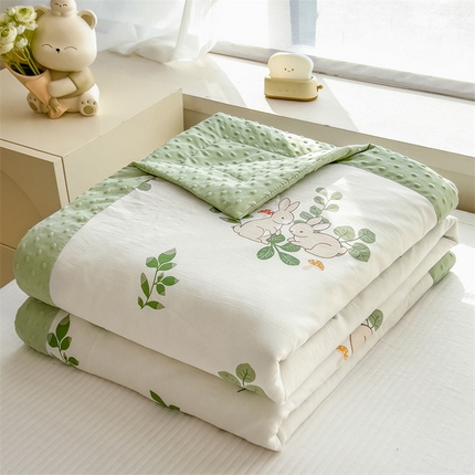 91家纺网 家纺一手货源 找家纺 （总）兄弟坊 2025新款水洗棉双层纱豆豆印花夏被夏凉被