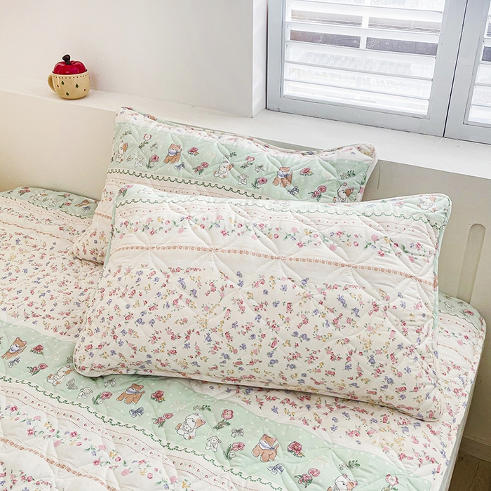 91家纺网 家纺一手货源 找家纺 豪选家纺 2025春夏四季新款新品有氧双层纱印花夹棉床笠床护罩床垫保护套 趣萌宠乐坊