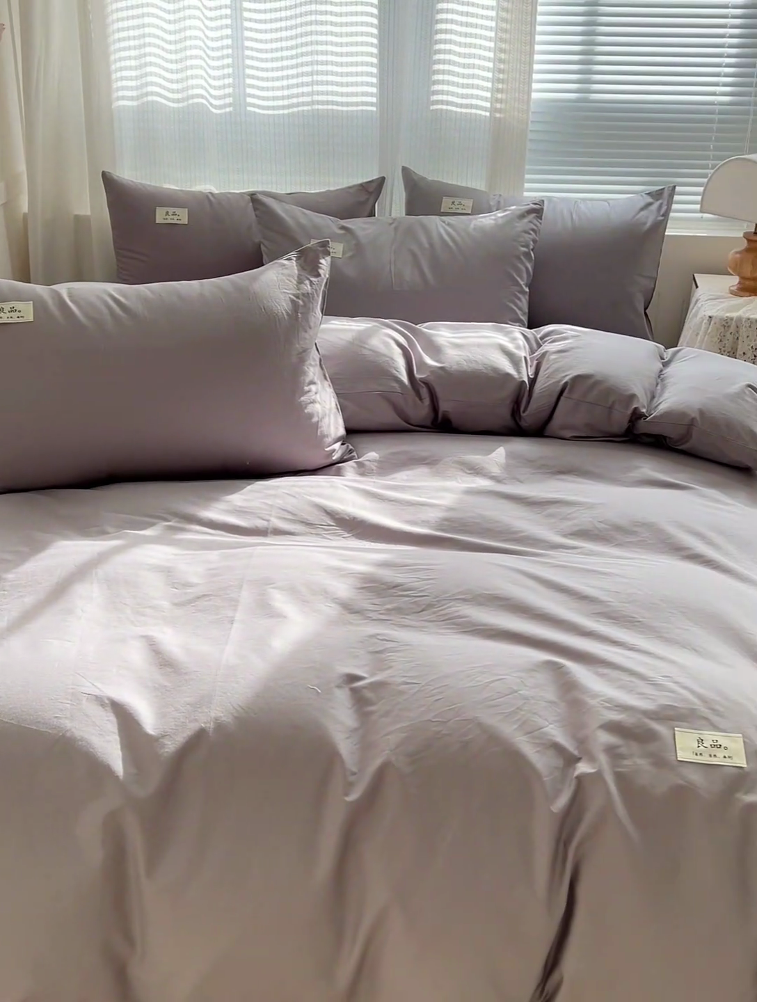 91家纺网 家纺一手货源 找家纺 眠博士 2025新款全棉40支纯色系列单被套 全棉拼色-银灰色
