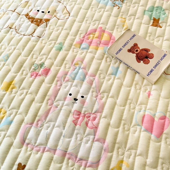 91家纺网 家纺一手货源 找家纺 Sweet dreams甜梦 2025新款全棉卡通小清新棉垫子床垫旅行垫 萌趣乐园