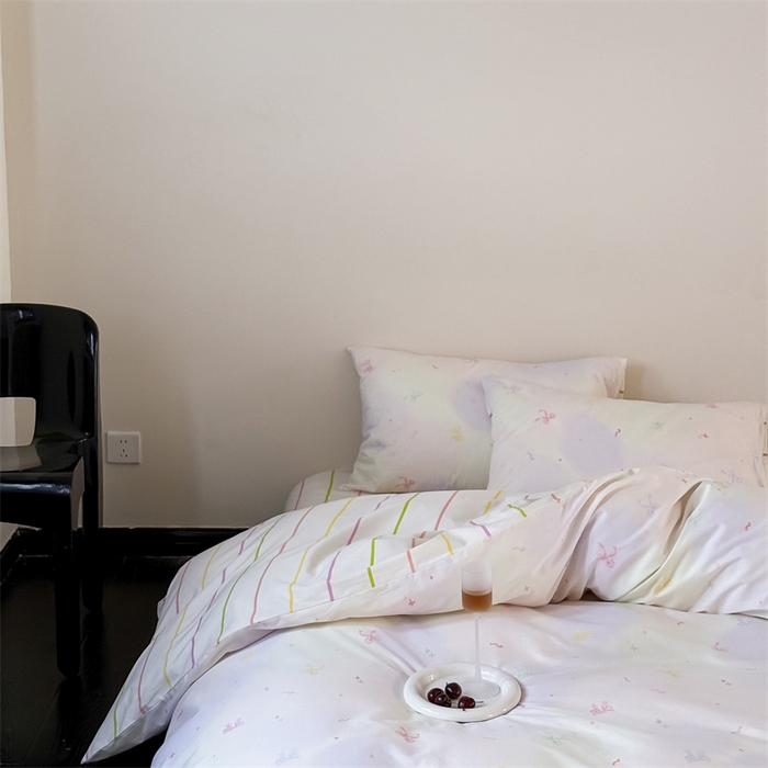 91家纺网 家纺一手货源 找家纺 窝米 2025新款全棉新品13370四件套 简约休闲风系列（悦溪、几何乐园） 梦幻