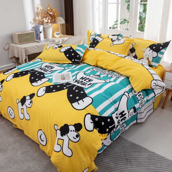 91家纺网 家纺一手货源 找家纺 乐居坊  2025新款柔软亲肤印花四件套大床图 幸运儿