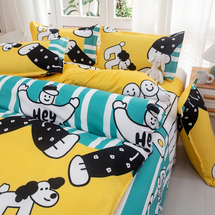 91家纺网 家纺一手货源 找家纺 乐居坊  2025新款柔软亲肤印花四件套大床图 幸运儿