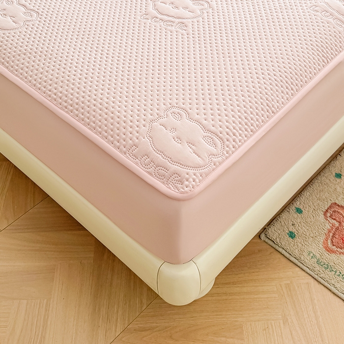 91家纺网 家纺一手货源 找家纺 喜居 2025新款幸运多-夹棉床笠系列 幸运多-樱粉