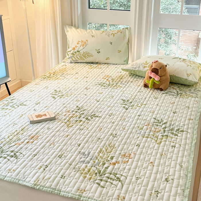 91家纺网 家纺一手货源 找家纺 Sweet dreams甜梦 2025新款全棉卡通小清新棉垫子床垫旅行垫 春意盎然