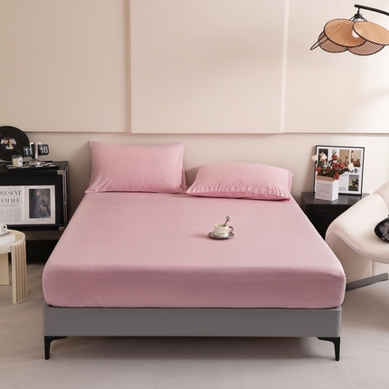 宇淳国际 2025新款亲肤阳离子磨毛床单床笠系列 少女粉