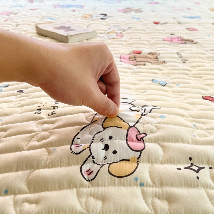 91家纺网 家纺一手货源 找家纺 Sweet dreams甜梦 2025新款全棉卡通小清新棉垫子床垫旅行垫 动物派对
