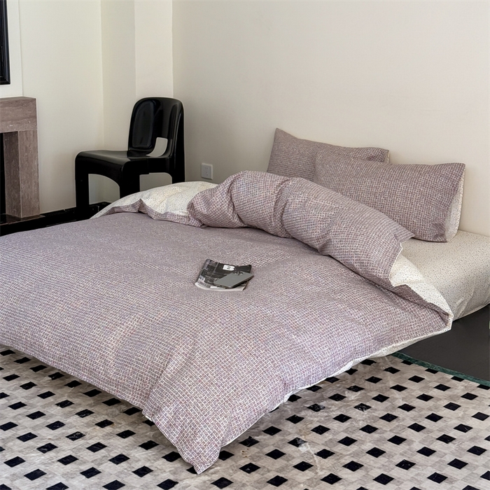 91家纺网 家纺一手货源 找家纺 窝米 2025新款全棉新品13370四件套 简约休闲风系列（悦溪、几何乐园） 香织