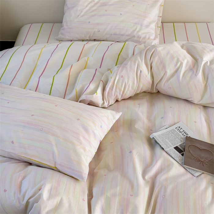 91家纺网 家纺一手货源 找家纺 窝米 2025新款全棉新品13370四件套 简约休闲风系列（悦溪、几何乐园） 流砂