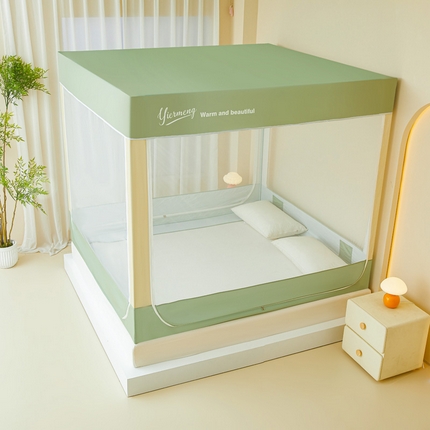 伊而梦蚊帐 2025新款加高防蚊遮光床帘款坐床蚊帐 清新绿