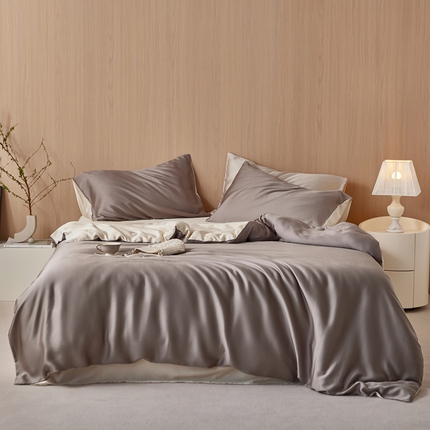 91家纺网 家纺一手货源 找家纺 （总）简纯主义 2025新款60兰精天丝拼色纯色四件套