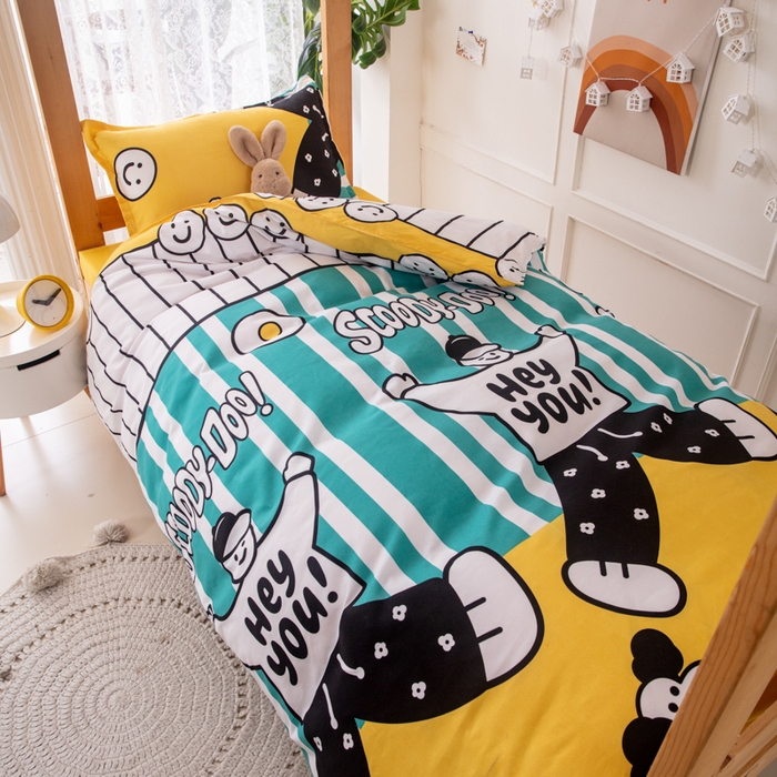 91家纺网 家纺一手货源 找家纺 乐居坊  2025新款柔软亲肤印花四件套宿舍床 幸运儿