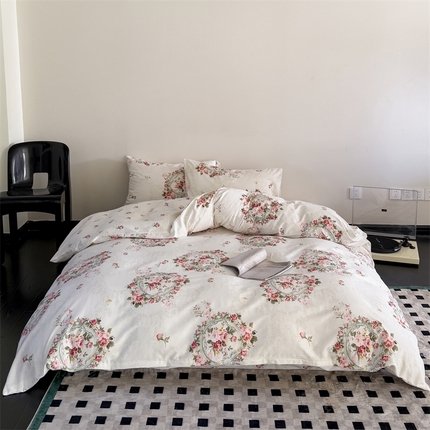 91家纺网 家纺一手货源 找家纺 窝米 2025新款全棉新品13370四件套 简约休闲风系列（悦溪、几何乐园） 悦溪