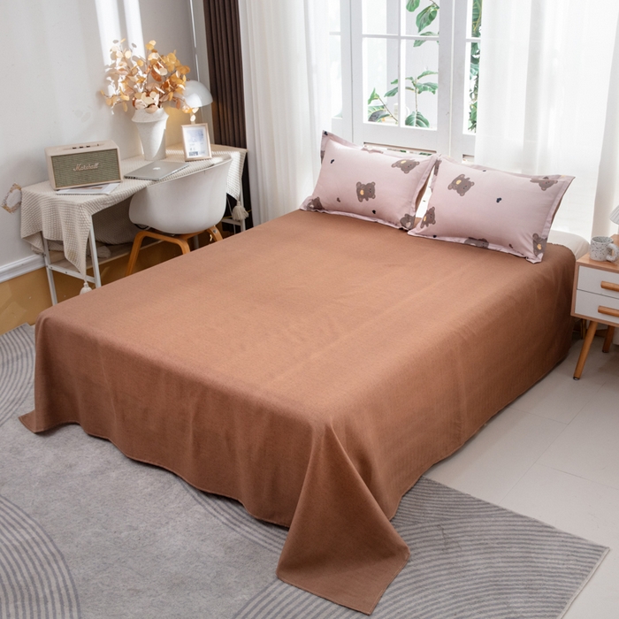 91家纺网 家纺一手货源 找家纺 乐居坊  2025新款柔软亲肤印花四件套大床图 小熊咖