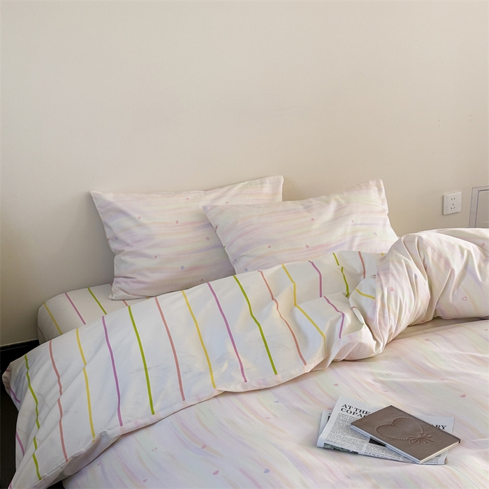 91家纺网 家纺一手货源 找家纺 窝米 2025新款全棉新品13370四件套 简约休闲风系列（悦溪、几何乐园） 流砂