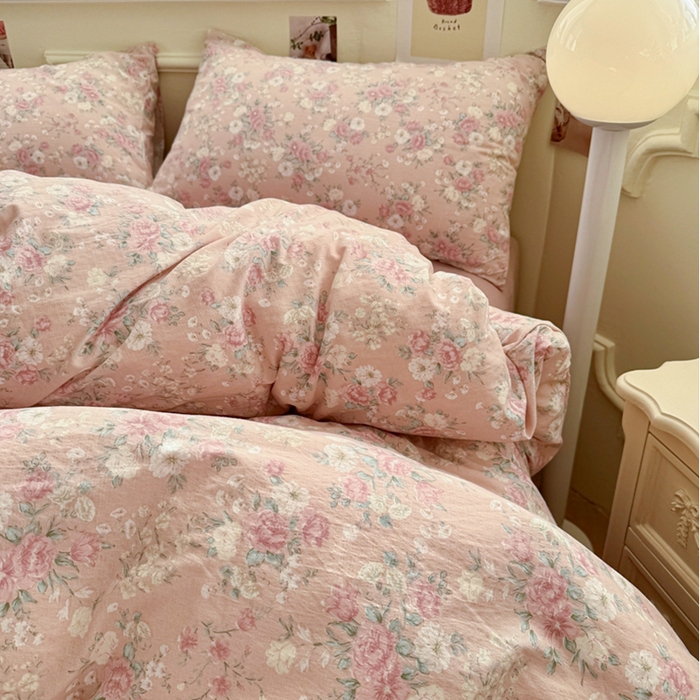 91家纺网 家纺一手货源 找家纺 罗亿家纺 2025新款云感提花双层纱裸睡四件套 爱如星辰