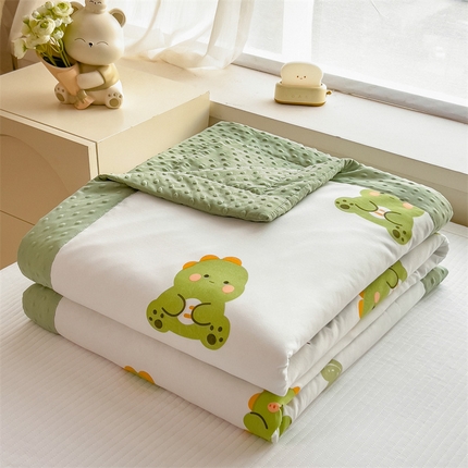 91家纺网 家纺一手货源 找家纺 （总）兄弟坊 2025新款水洗棉双层纱豆豆印花夏被夏凉被