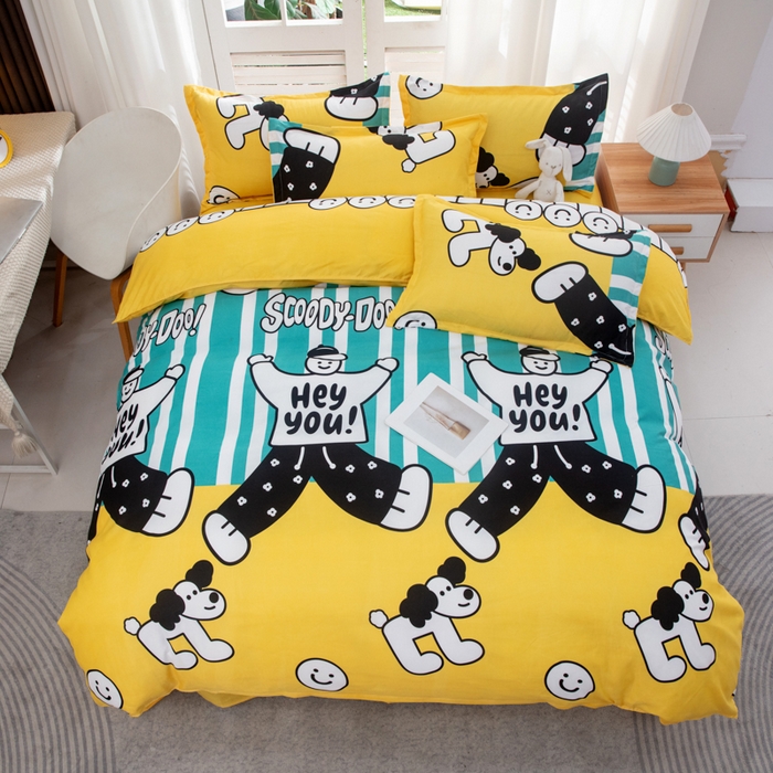 91家纺网 家纺一手货源 找家纺 乐居坊  2025新款柔软亲肤印花四件套大床图 幸运儿