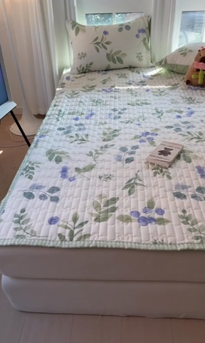 91家纺网 家纺一手货源 找家纺 Sweet dreams甜梦 2025新款全棉卡通小清新棉垫子床垫旅行垫 半夏