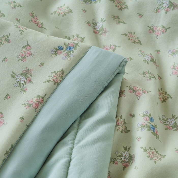 91家纺网 家纺一手货源 找家纺 森林人 2025新款A类针织棉大豆夏凉被 花簇