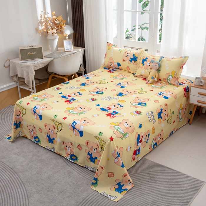 91家纺网 家纺一手货源 找家纺 乐居坊  2025新款柔软亲肤印花四件套大床图 小黄油拿铁