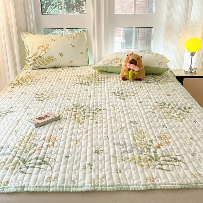 91家纺网 家纺一手货源 找家纺 Sweet dreams甜梦 2025新款全棉卡通小清新棉垫子床垫旅行垫 春意盎然