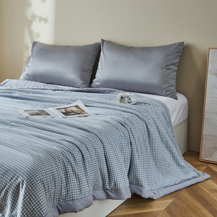 91家纺网 家纺一手货源 找家纺 森林人 2025新款A类针织棉大豆夏凉被 青森